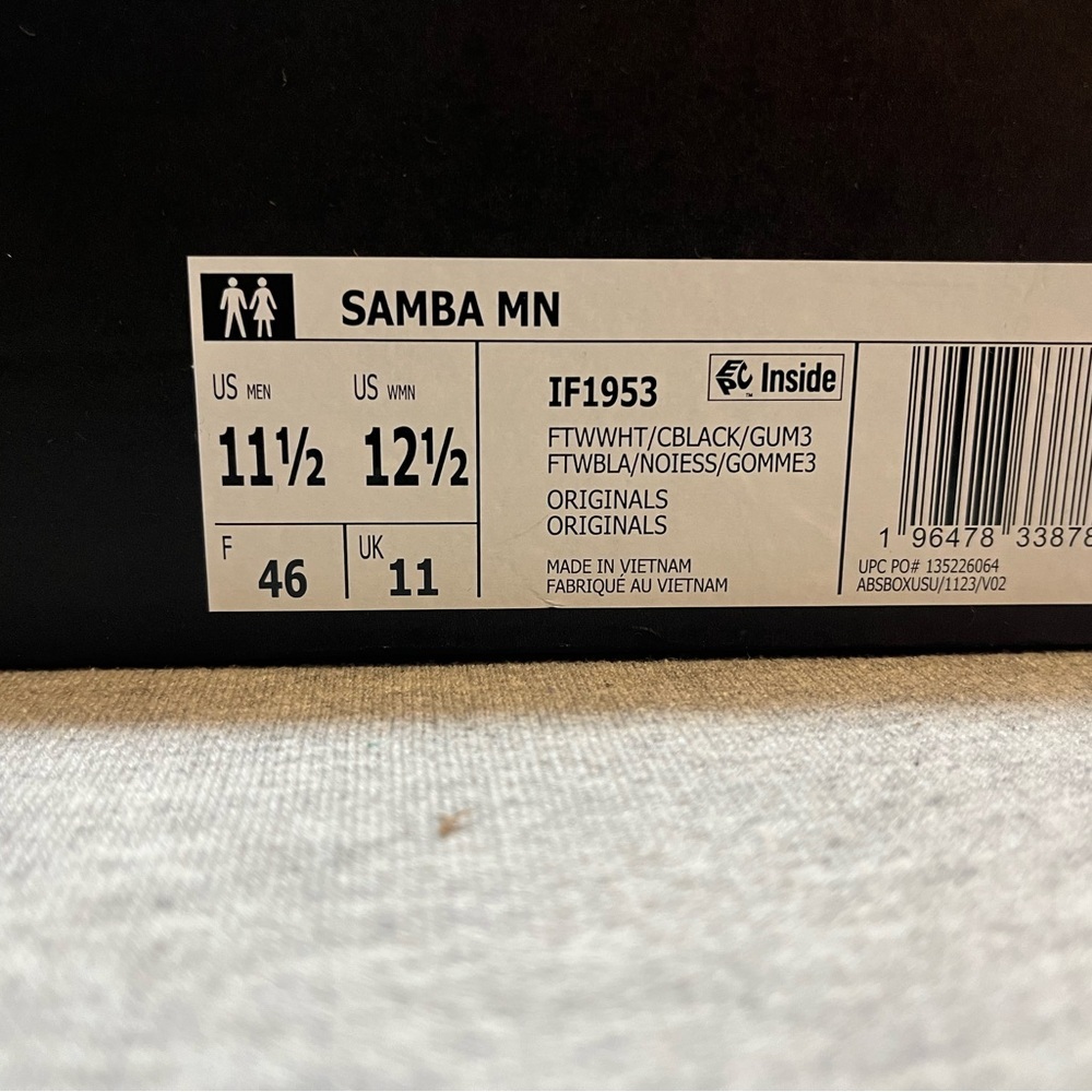 Adidas Samba Millennium Cloud White Core Black Gum Men's Size 11.5 IF1953 - Picture 11 of 11